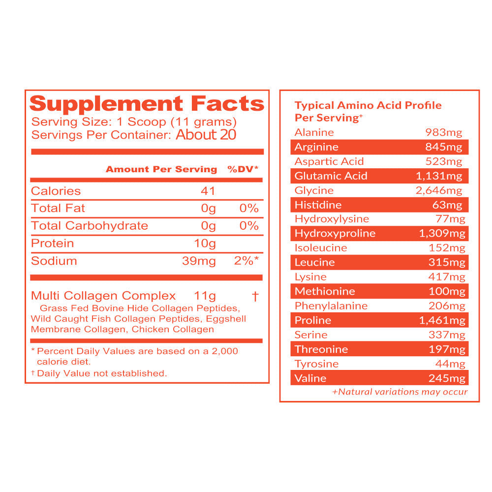 Skinnly Multi-Collagen Peptides Clean Powder, Keto Friendly, Unflavored, Casein-Free, 8 oz