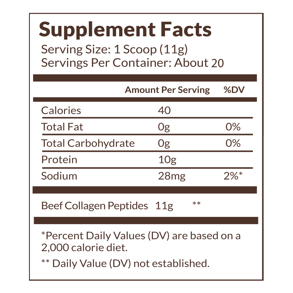 Skinnly Collagen Peptides Powder Supplement, Grass-Fed Bovine Source, Unflavored, 8 oz (20 Servings)