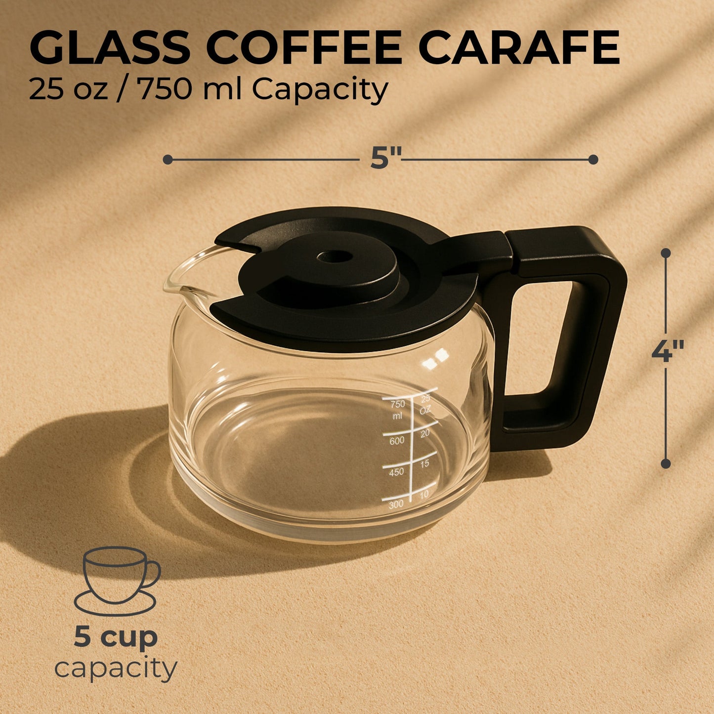 Universal Replacement Coffee Carafe (5-Cup), KFRC05