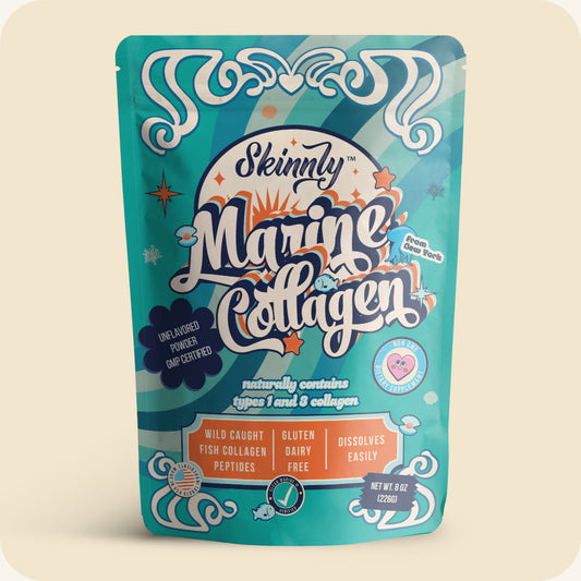Skinnly Marine Collagen Hydrolized Peptides Powder, Wild-Caught, Unflavored, 8oz